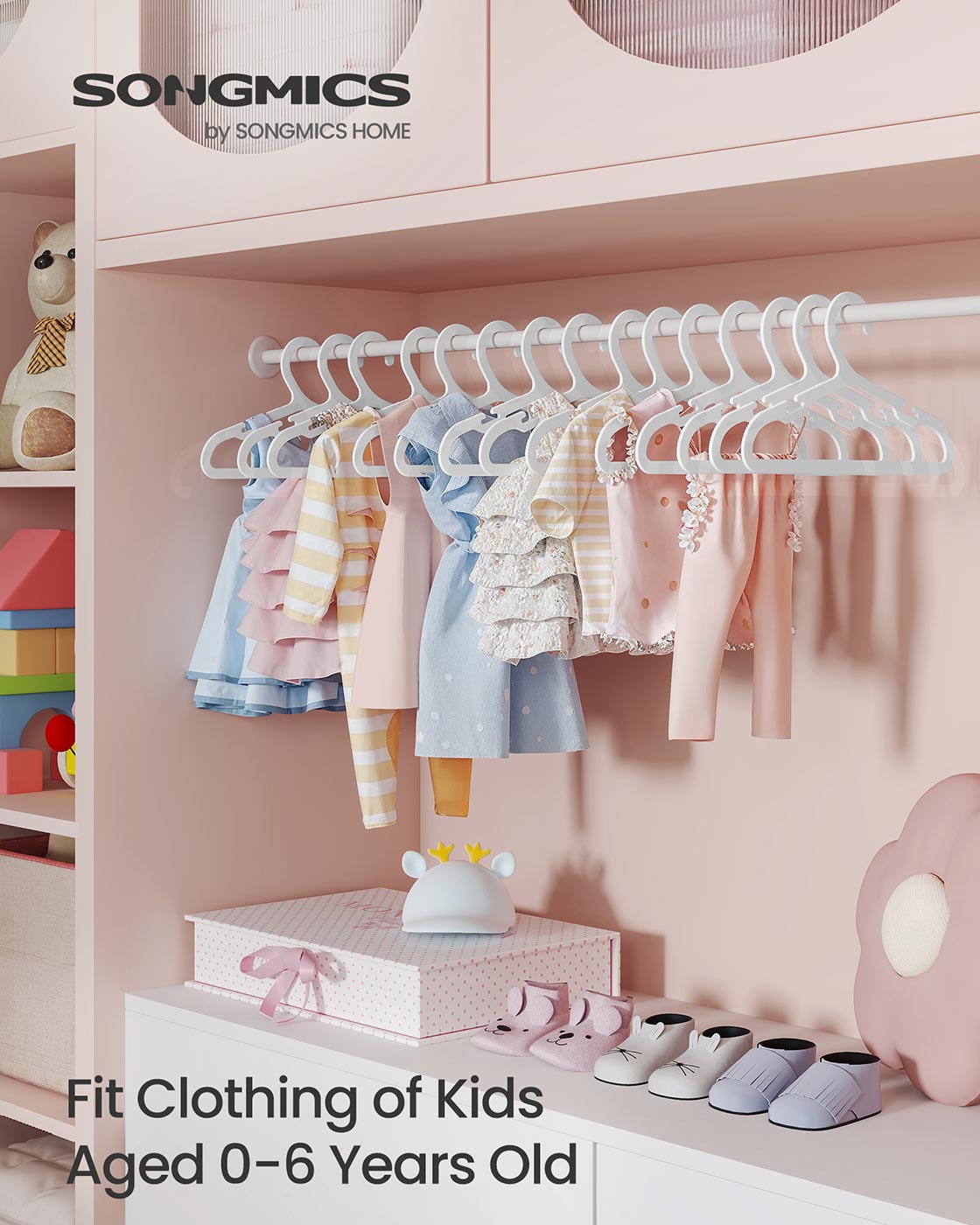 Baby Hangers 100 Pack 11 x 6.1 Inches Non-Slip Cloud White