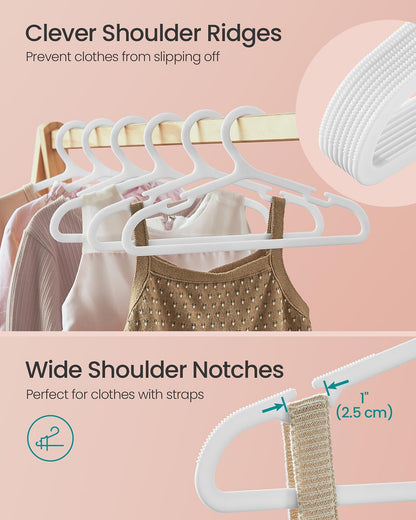 Baby Hangers 100 Pack 11 x 6.1 Inches Non-Slip Cloud White