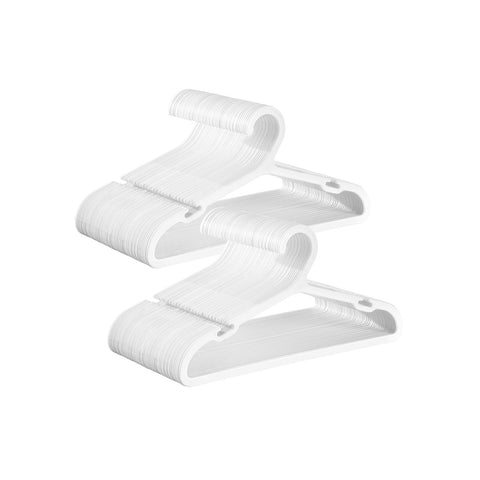 Kids Hangers 100 Pack 14 x 7 Inches Non-Slip Cloud White