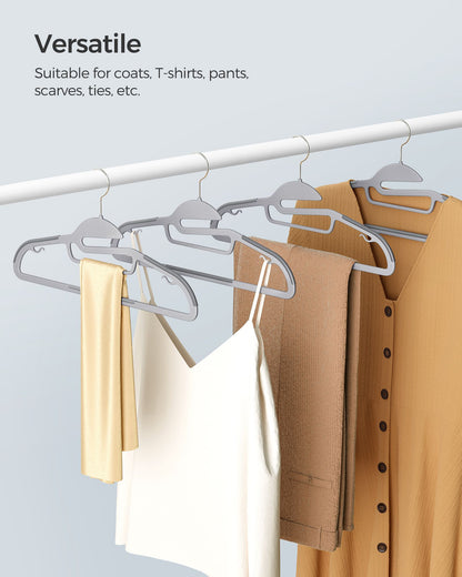 50 Pack Coat Hangers, Premium Quality Plastic Suits Hangers, Heavy Duty, S-Shaped Opening