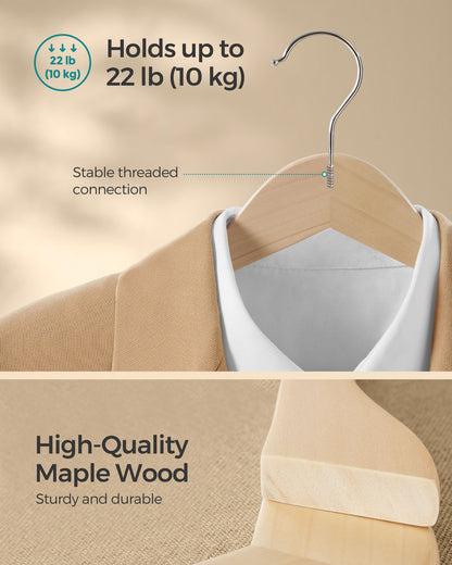 12-Pack Wooden Coat Hangers - HWLEXTRA 