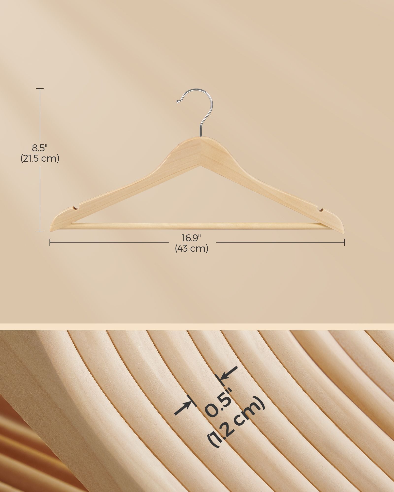 12-Pack Wooden Coat Hangers - HWLEXTRA 