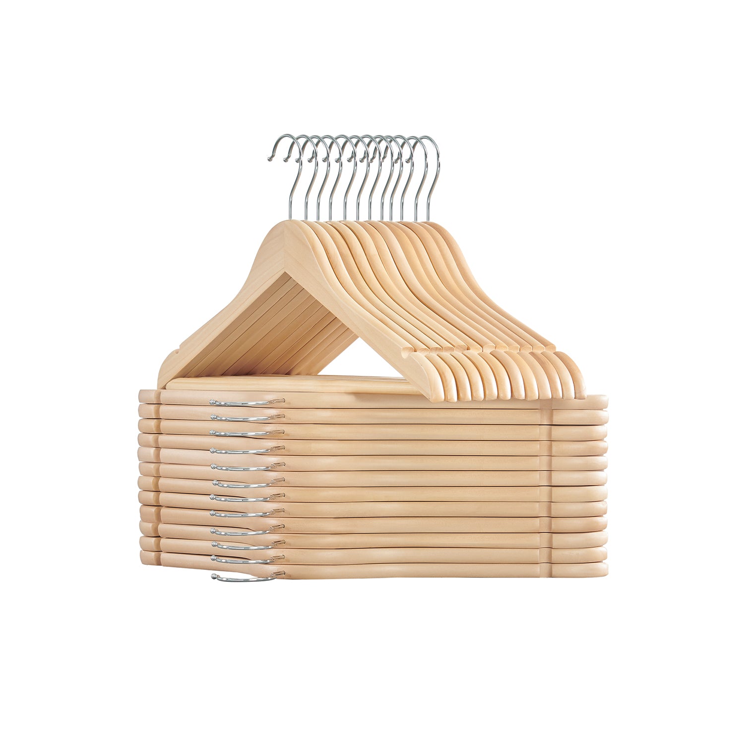 24-Pack Wooden Coat Hangers