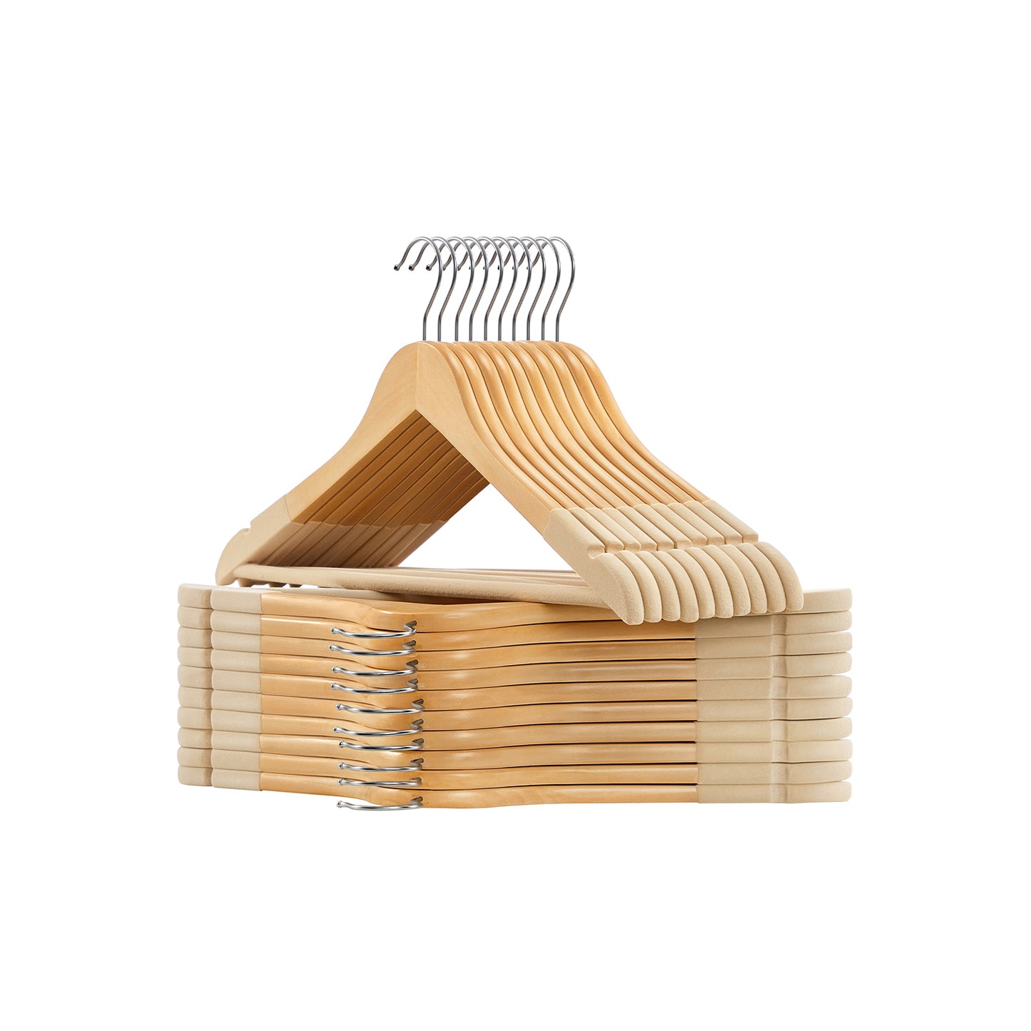 Set of 20 Velvet Wooden Hangers