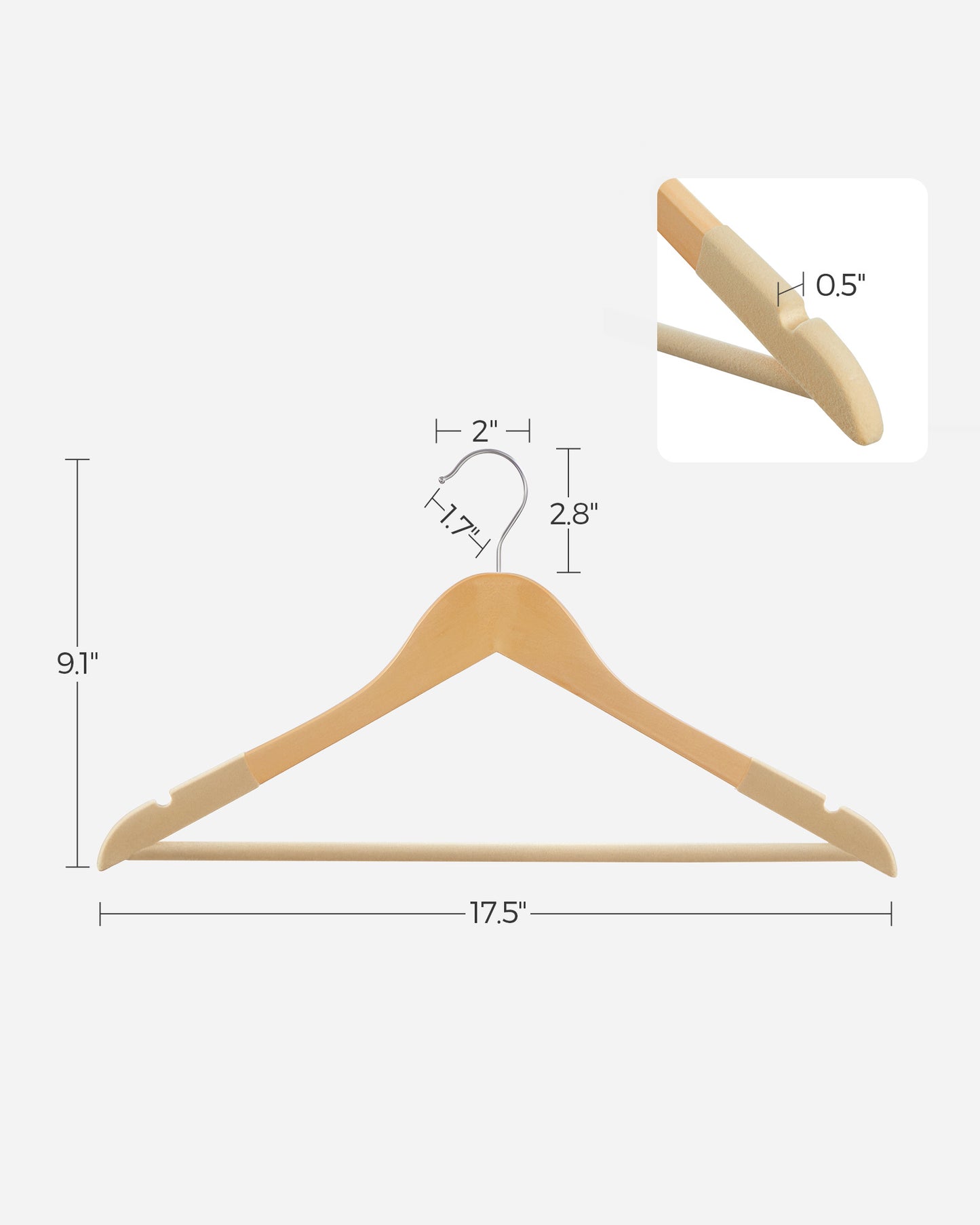 Set of 20 Velvet Wooden Hangers