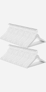 Set of 100 White Wooden Clothes Hangers - image 1