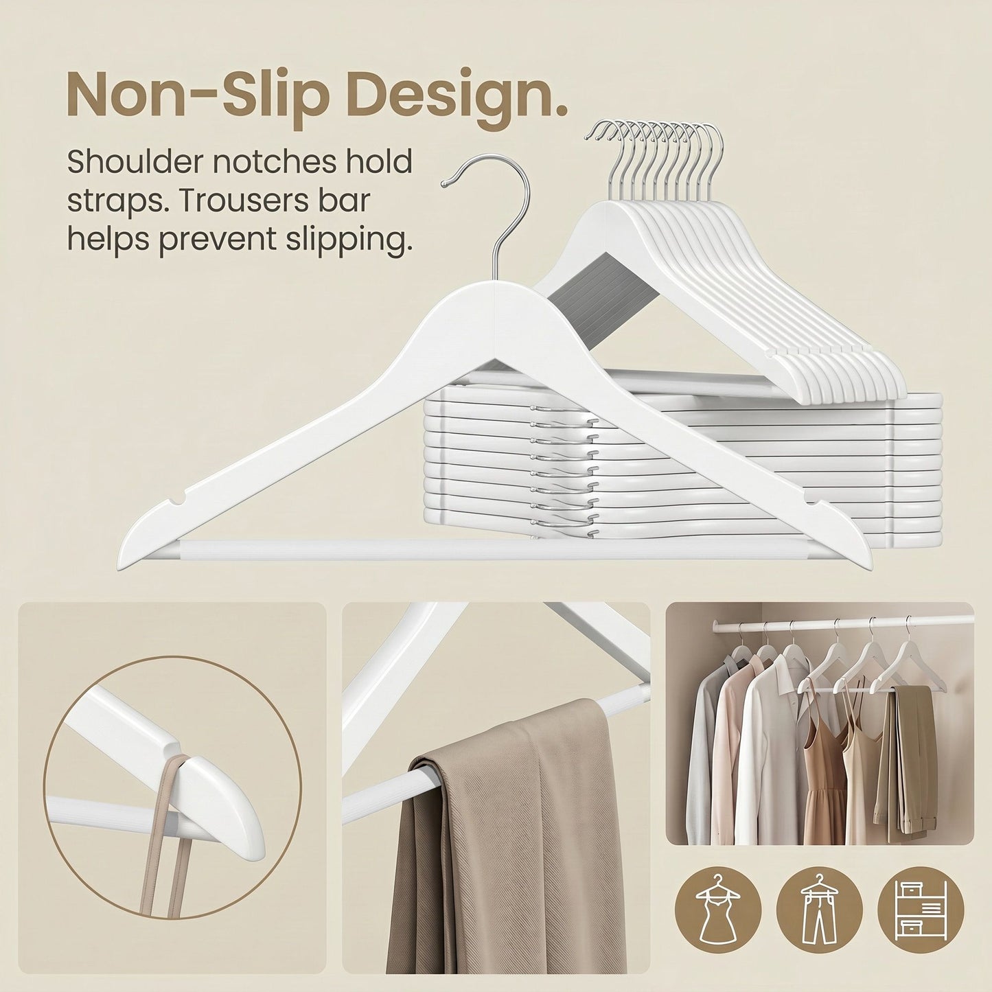 Wooden Hangers, Set of 20, Coat Hangers - image 8
