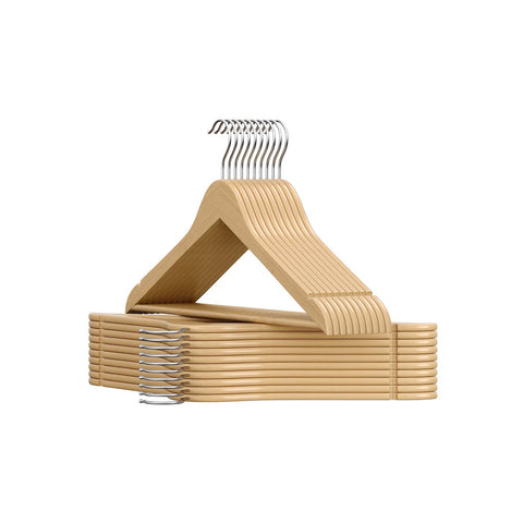 Wooden Hangers with 360 Swivel Hooks, Pack of 20