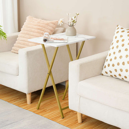 tv tray - marble & gold