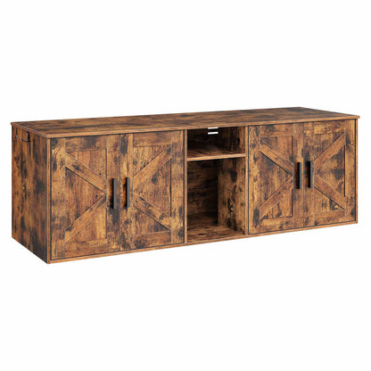 Double Litter Box Enclosure with Storage - Rustic Brown