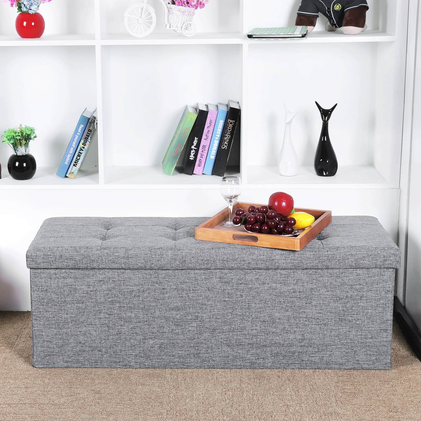 Folding Storage Ottoman - image 4
