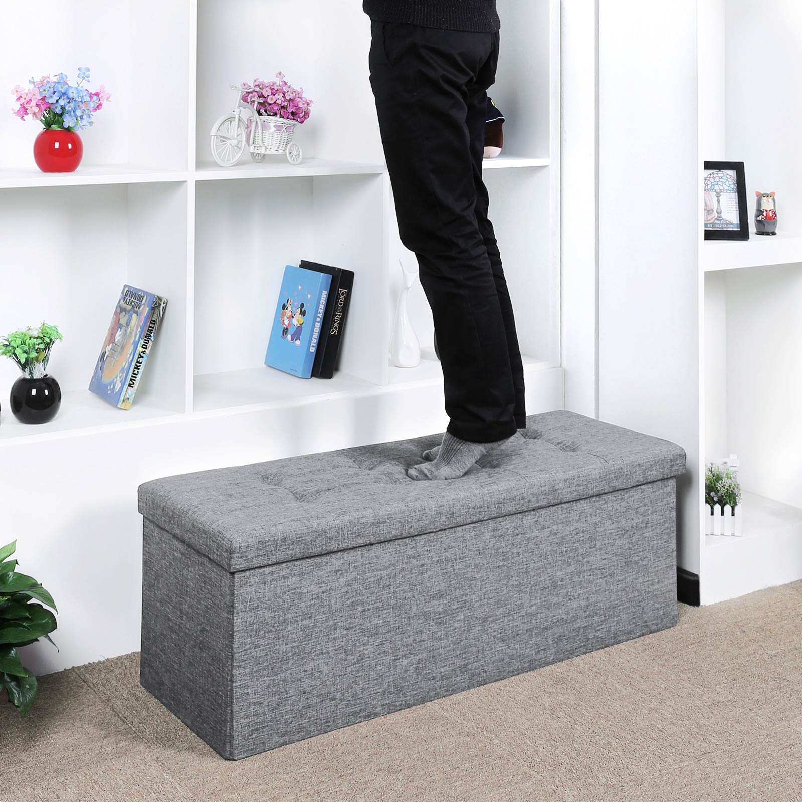 Folding Storage Ottoman - image 5