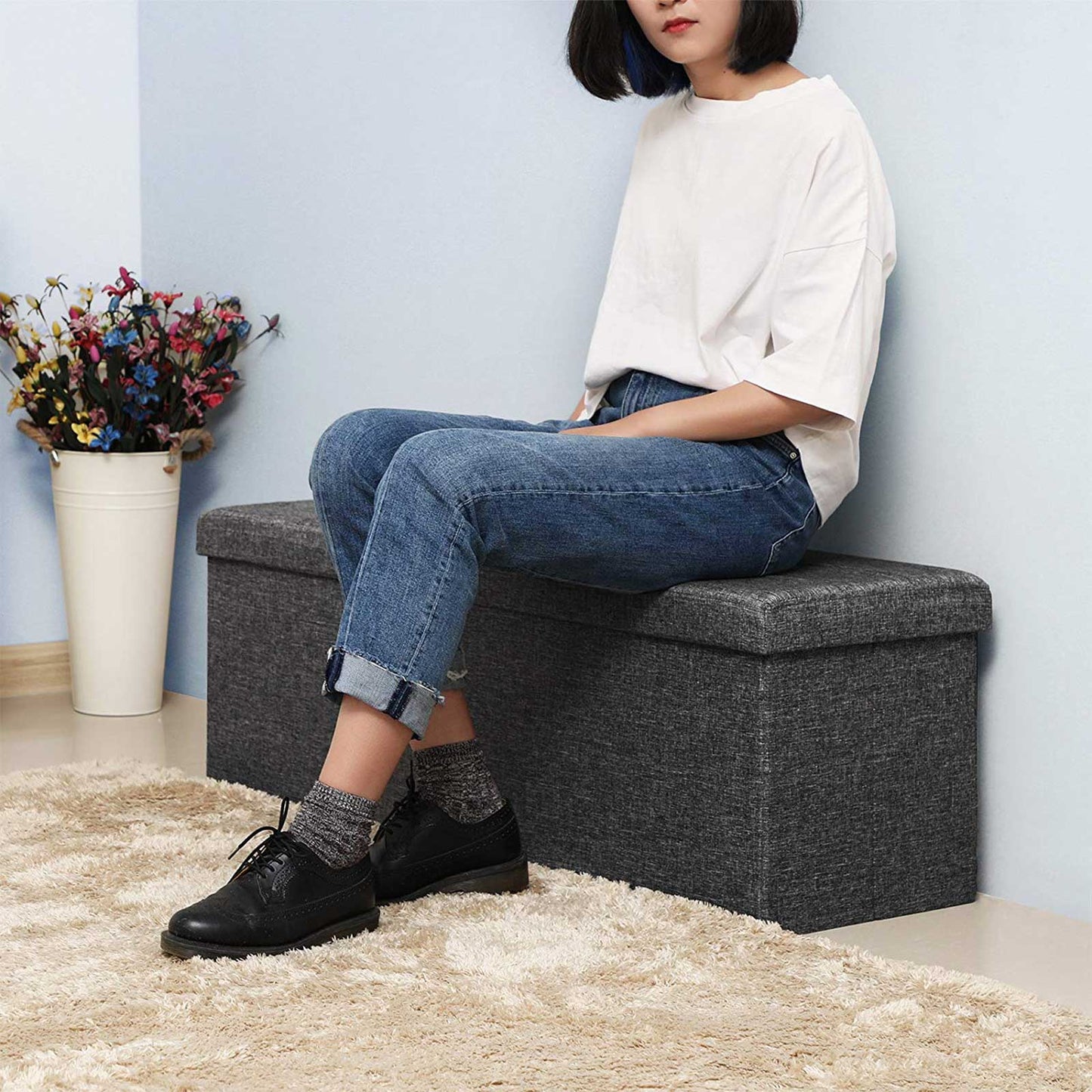 Folding Storage Ottoman - image 11