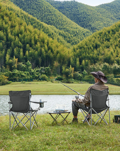 Set of 2 Folding Camping Chairs Max. Capacity 120 kg Slate Grey - image 6