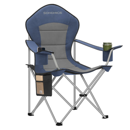 Folding Lawn Chair with High Back and Wide Seat, Portable Camping Chair for Outdoor Picnic
