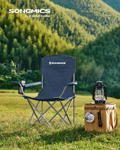 Set of 2 Folding Camping Chairs Max. Capacity 150 kg Slate Grey - image 12