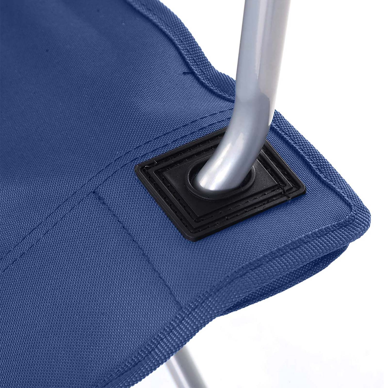 Set of 2 Blue Portable Camping Chairs with Armrest - image 7
