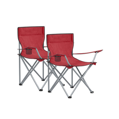 Set of 2 Blue Portable Camping Chairs with Armrest - image 17