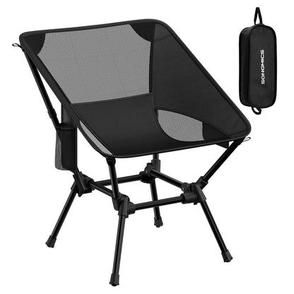 Camping Chair Supports 150 kg 2 Storage Pockets Black - image 1