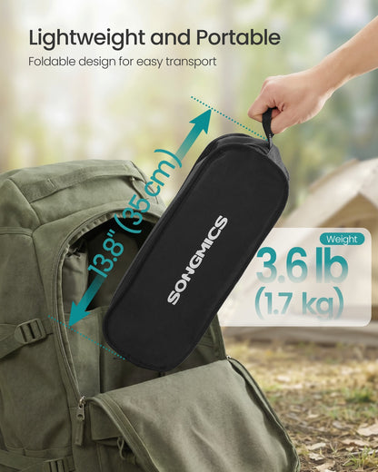 Camping Chair Supports 150 kg 2 Storage Pockets Black - image 4