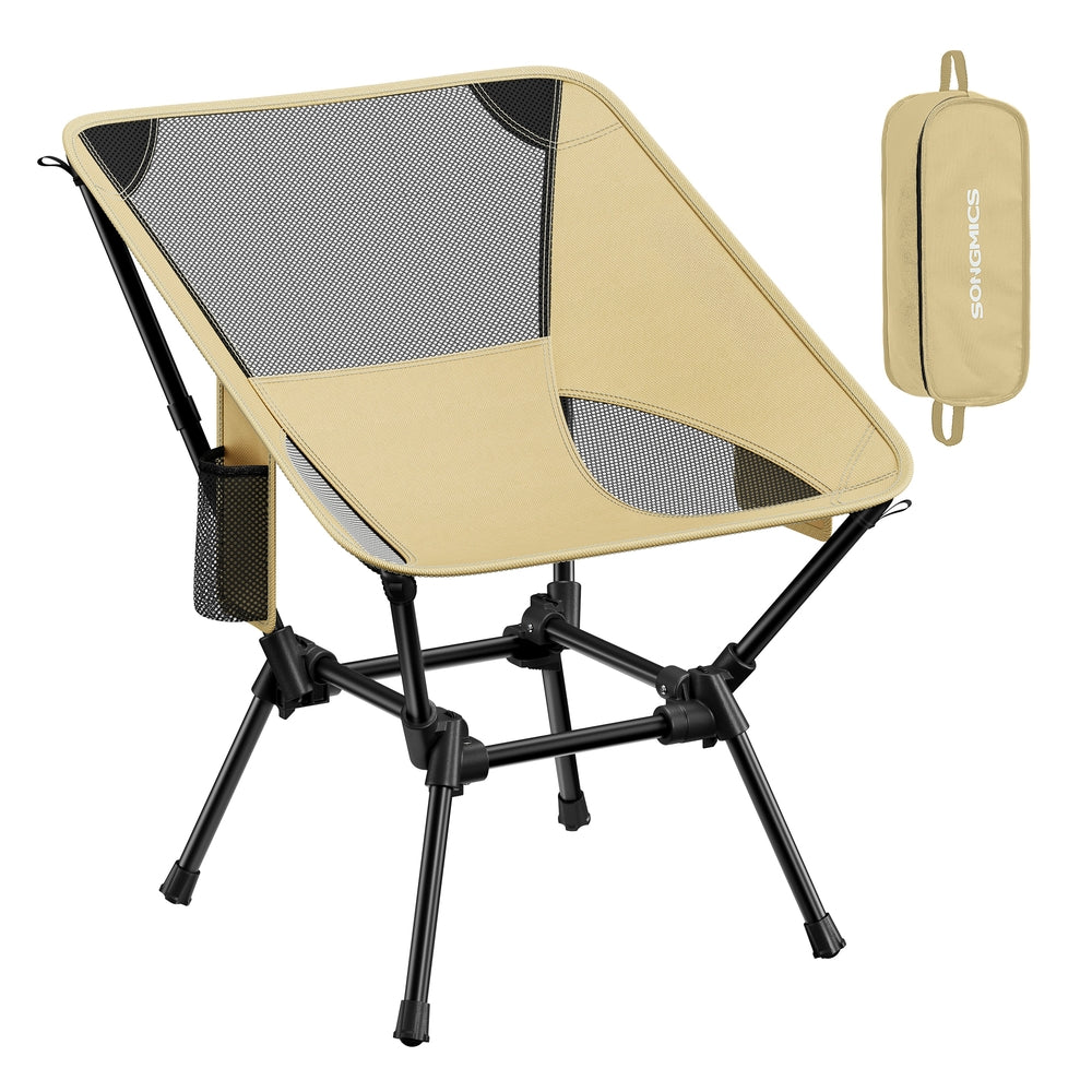Camping Chair Supports 150 kg 2 Storage Pockets Black - image 7