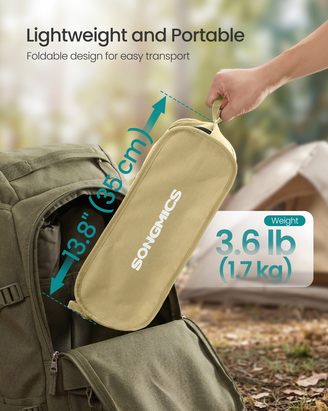 Camping Chair Supports 150 kg 2 Storage Pockets Black - image 10