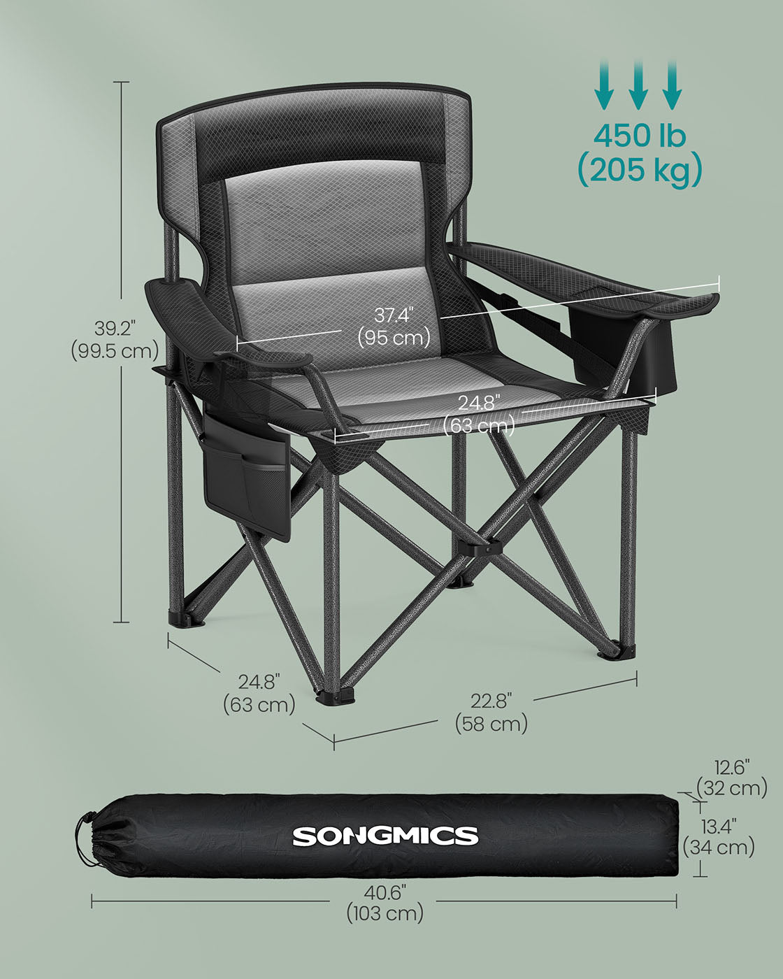 Camping Chair with Foam Padding, Foldable - HWLEXTRA 