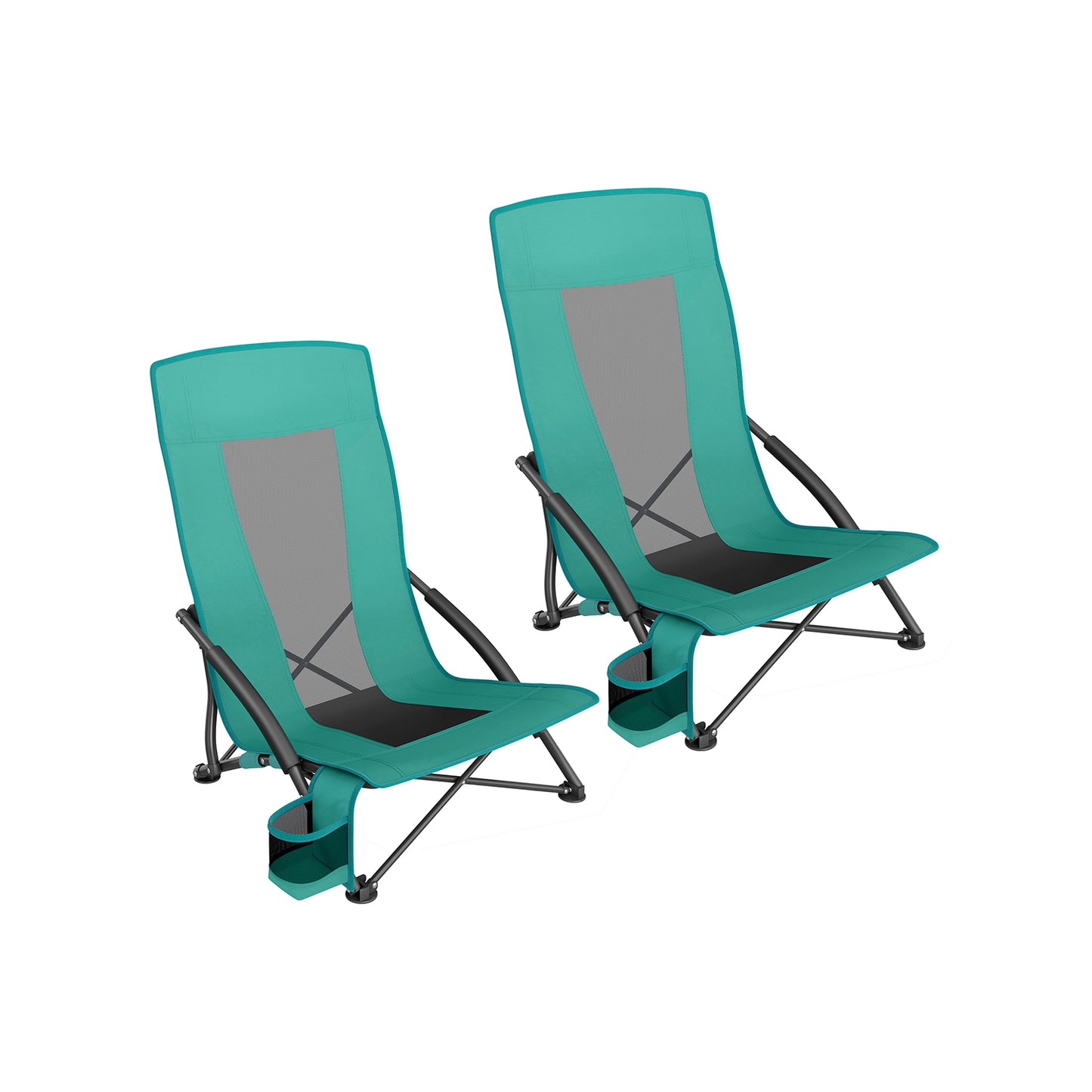 Set of 2 Portable Beach Chairs for Adults - HWLEXTRA 