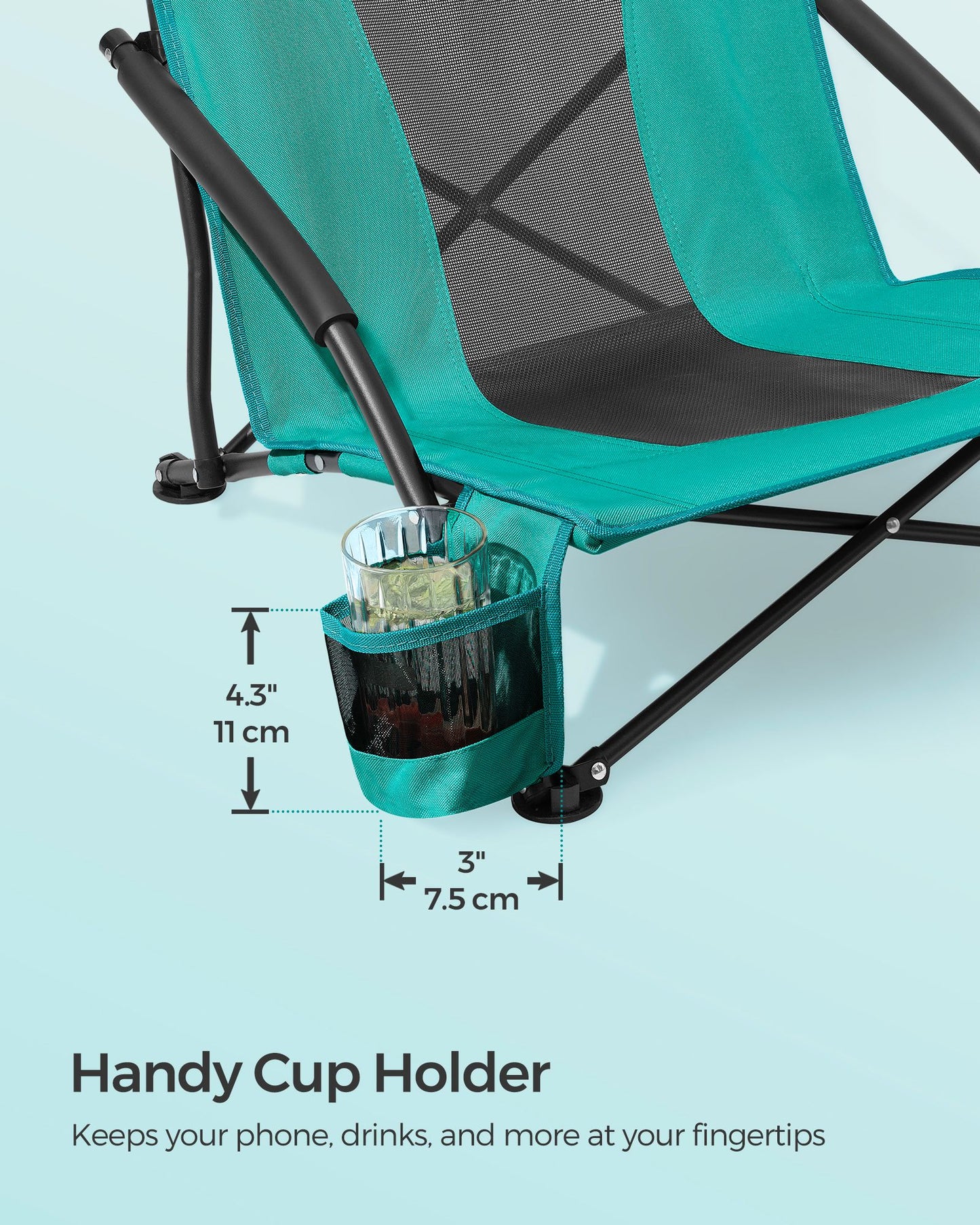 Set of 2 Portable Beach Chairs for Adults - HWLEXTRA 