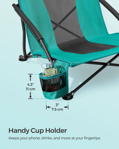 Set of 2 Portable Beach Chairs for Adults - HWLEXTRA 