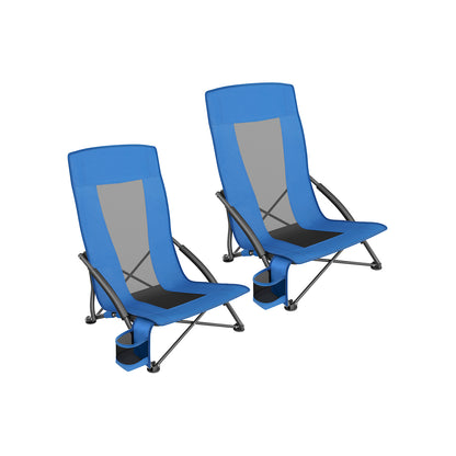 Set of 2 Portable Beach Chairs for Adults - HWLEXTRA 