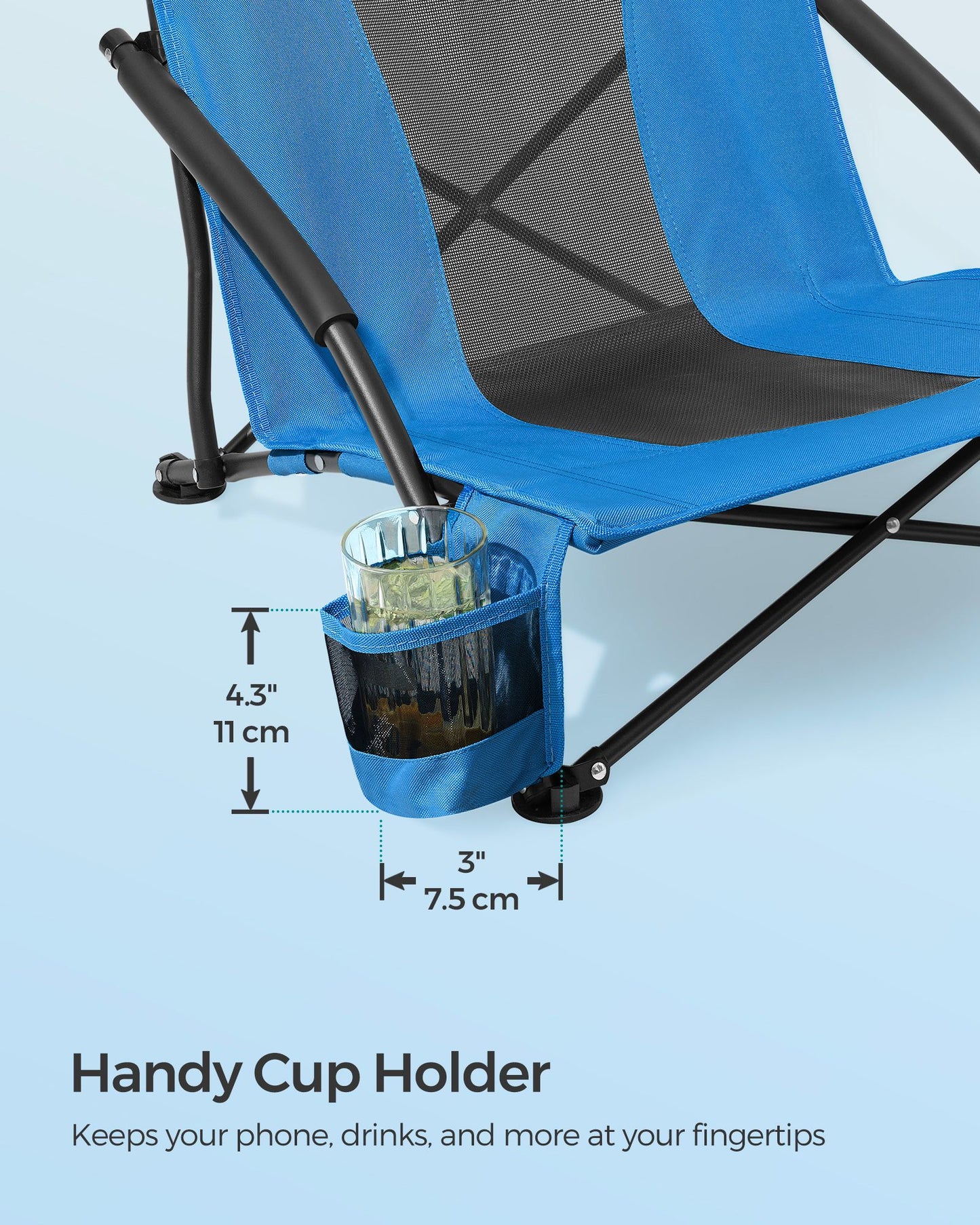 Set of 2 Portable Beach Chairs for Adults - HWLEXTRA 