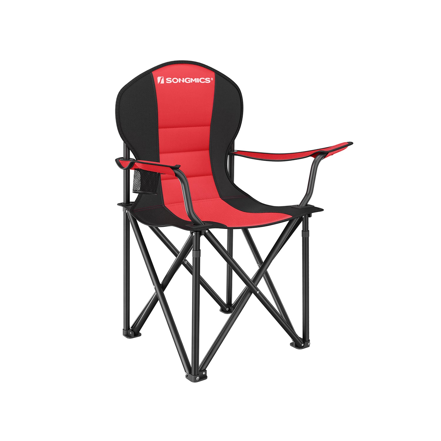 Folding Camping Chair Max. Capacity 551 lb Red and Black