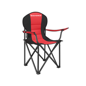 Folding Camping Chair Max. Capacity 551 lb Red and Black