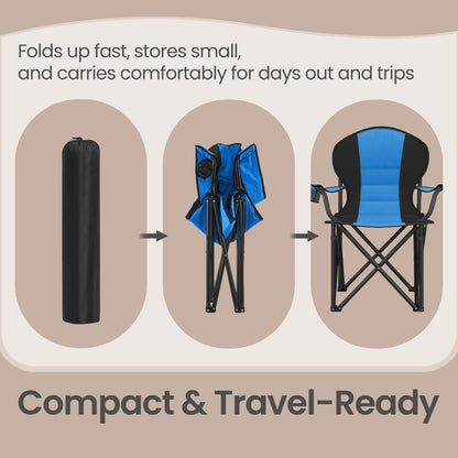 Camping Chair, Folding Outdoor Chair with Padded Seat, Cup Holder - image 19
