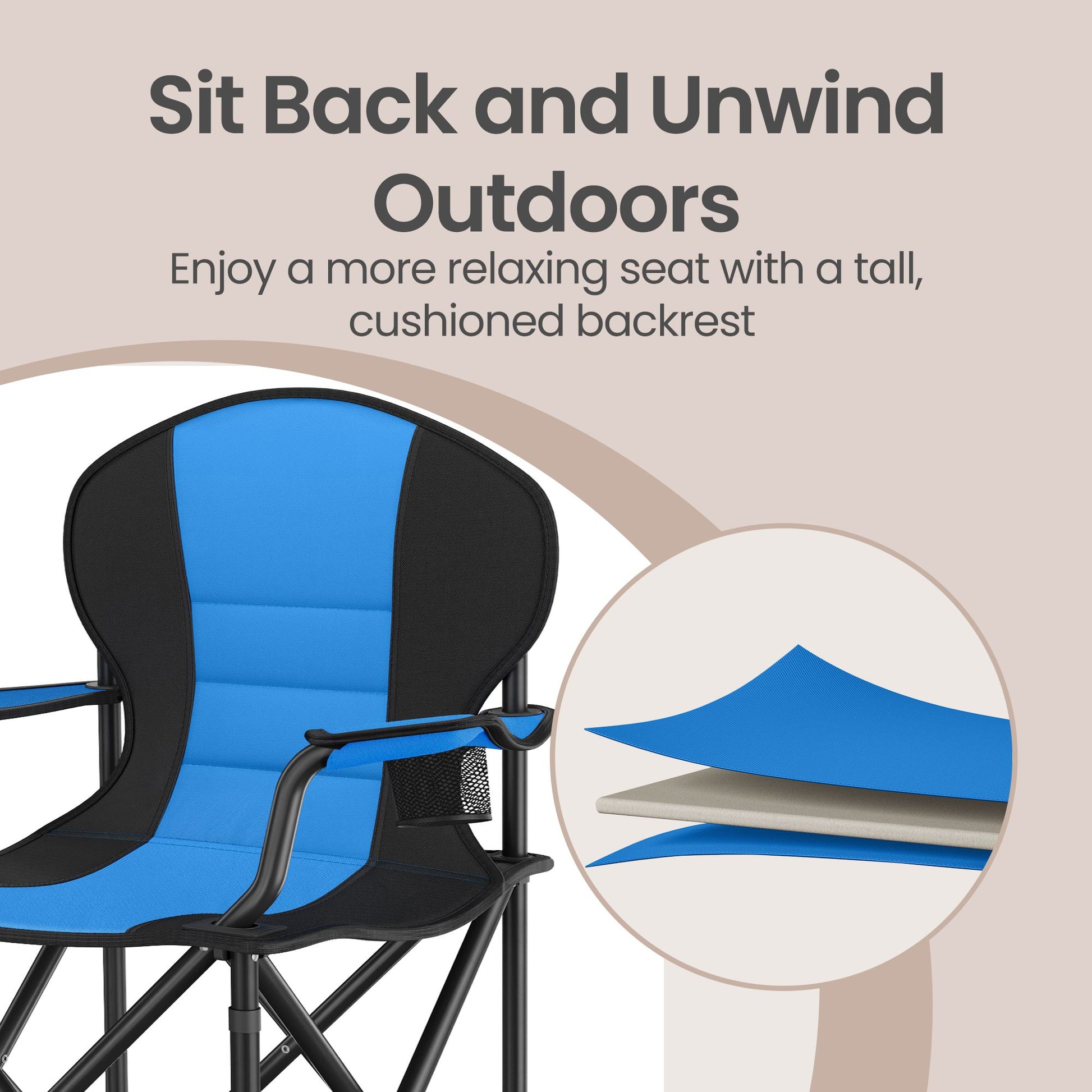 Camping Chair, Folding Outdoor Chair with Padded Seat, Cup Holder - image 20
