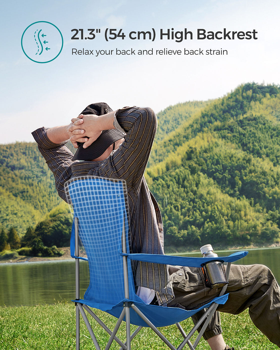 Set of 2 Folding Camping Chairs - HWLEXTRA 