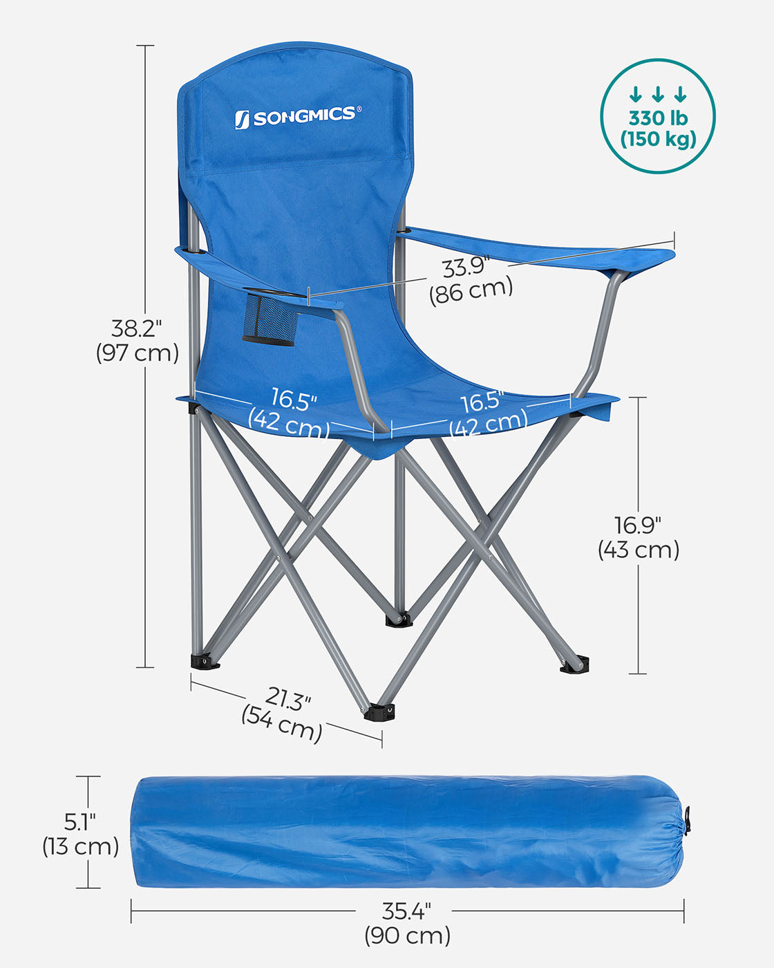 Set of 2 Folding Camping Chairs - HWLEXTRA 