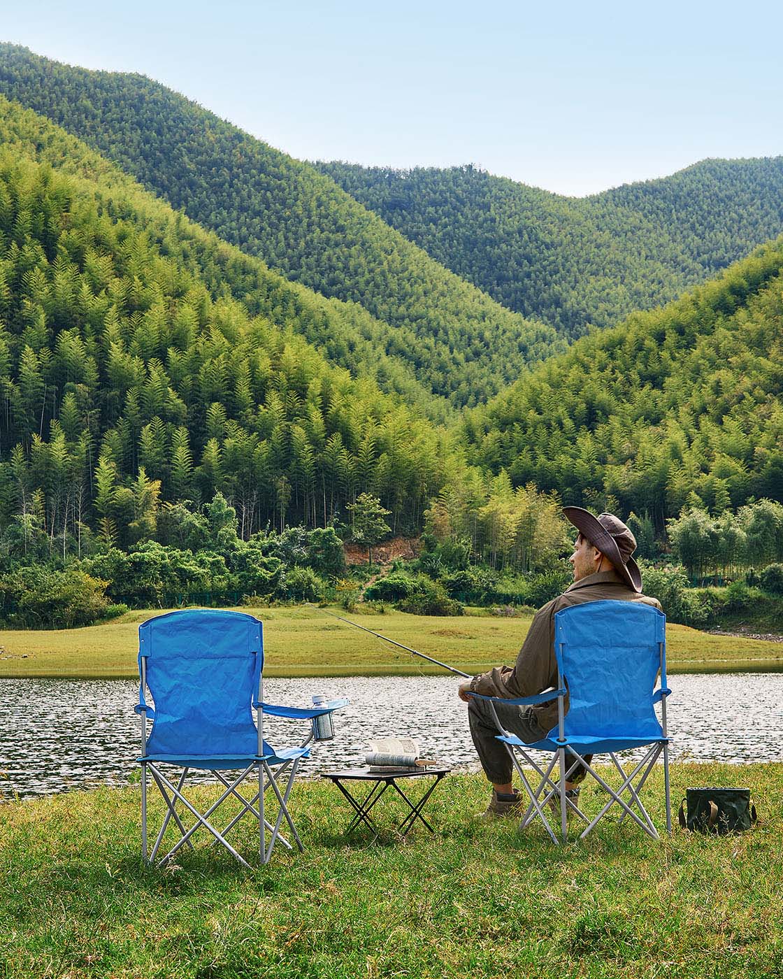 Set of 2 Folding Camping Chairs - HWLEXTRA 