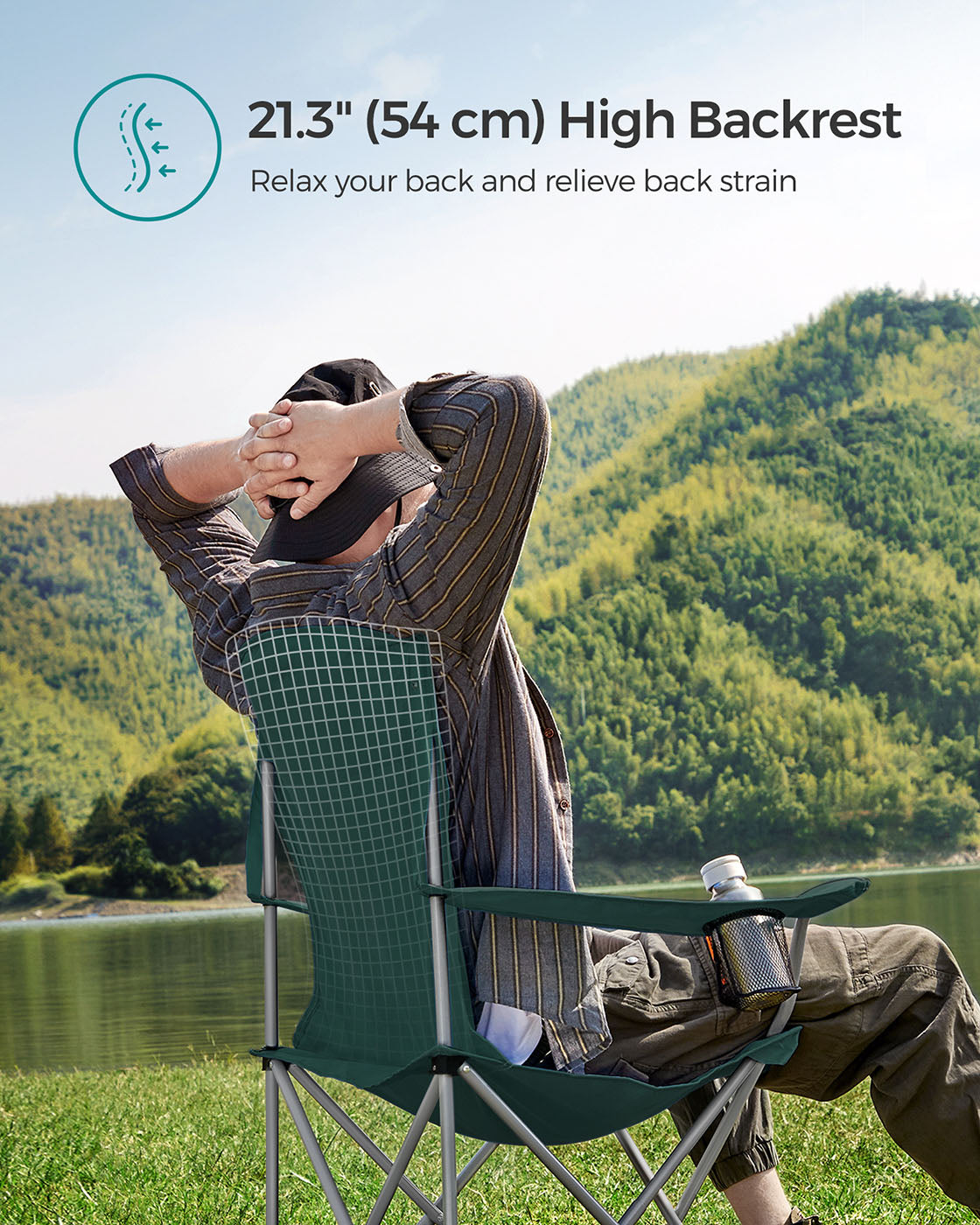 Set of 2 Folding Camping Chairs - HWLEXTRA 