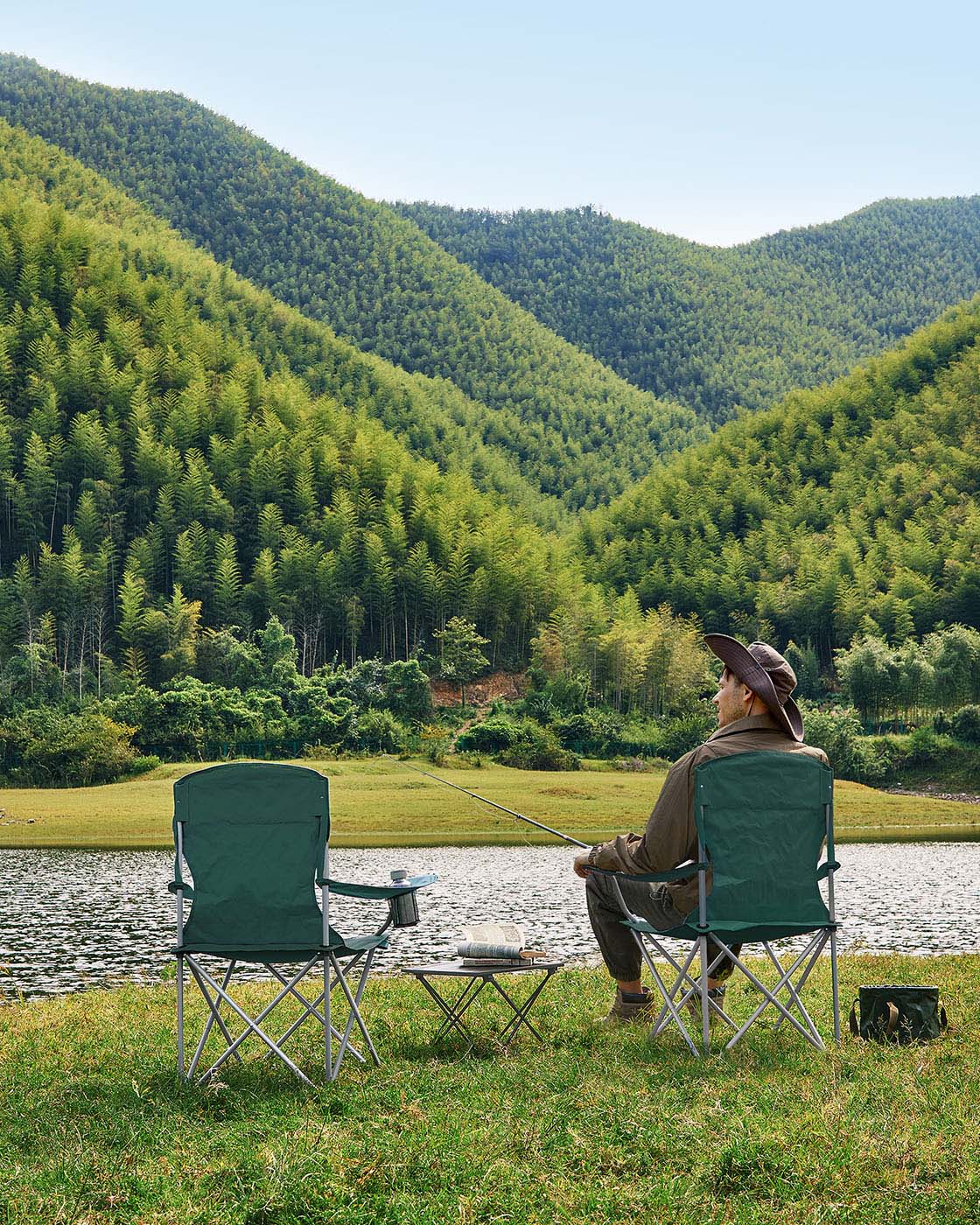 Set of 2 Folding Camping Chairs - HWLEXTRA 
