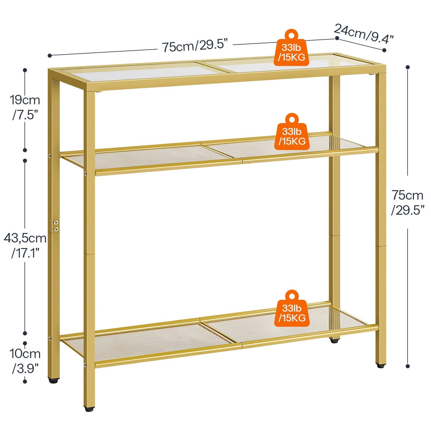 Console Table - gold