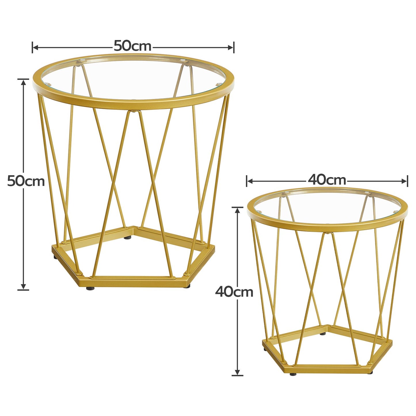 round coffee table set of 2 - gold - HWLEXTRA 