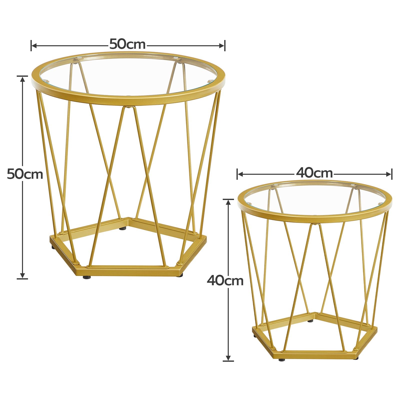 round coffee table set of 2 - gold - HWLEXTRA 