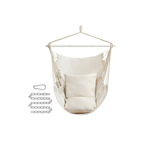 Hammock Chair with 2 Cushions Cream White