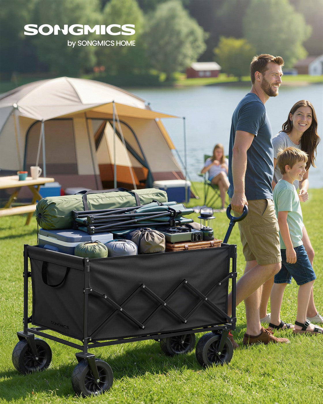 Foldable Camping Trolley with 4 Reinforced Wheels - image 38