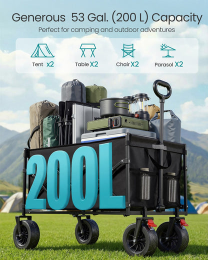 Foldable Camping Trolley with 4 Reinforced Wheels - image 40
