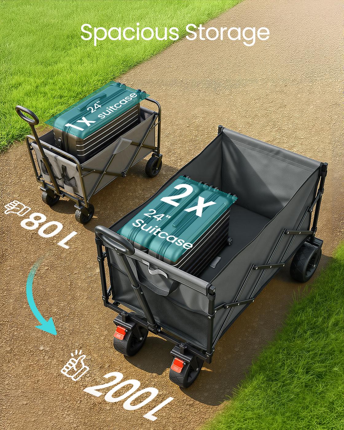 Foldable Camping Trolley with 4 Reinforced Wheels - image 53