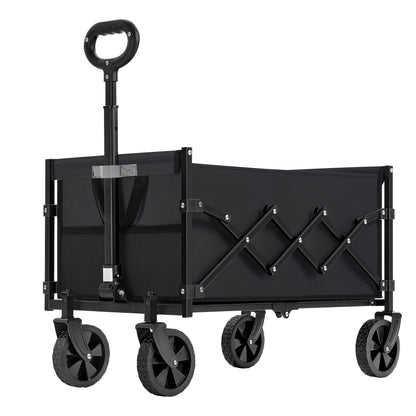 Outdoor Utility Wagon, Folding Garden Cart with Adjustable Handle - image 1