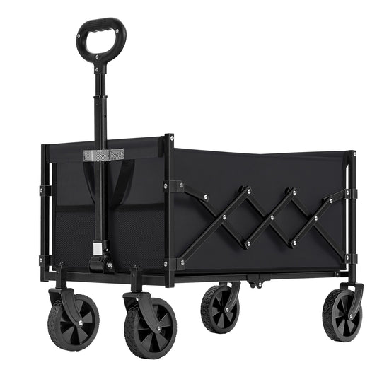 Outdoor Utility Wagon, Folding Garden Cart with Adjustable Handle - image 1